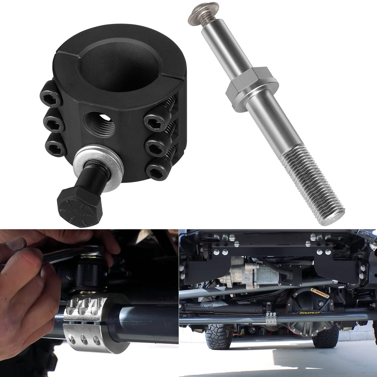 Yoursme front view of clamp assembly showing secure clamp fit and clear stabilizer mounting