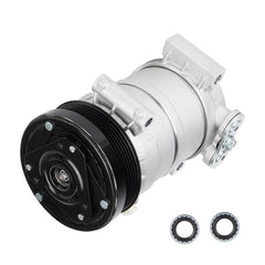 Youxmoto compressor front view showing mounting points and clutch, reliable direct fit