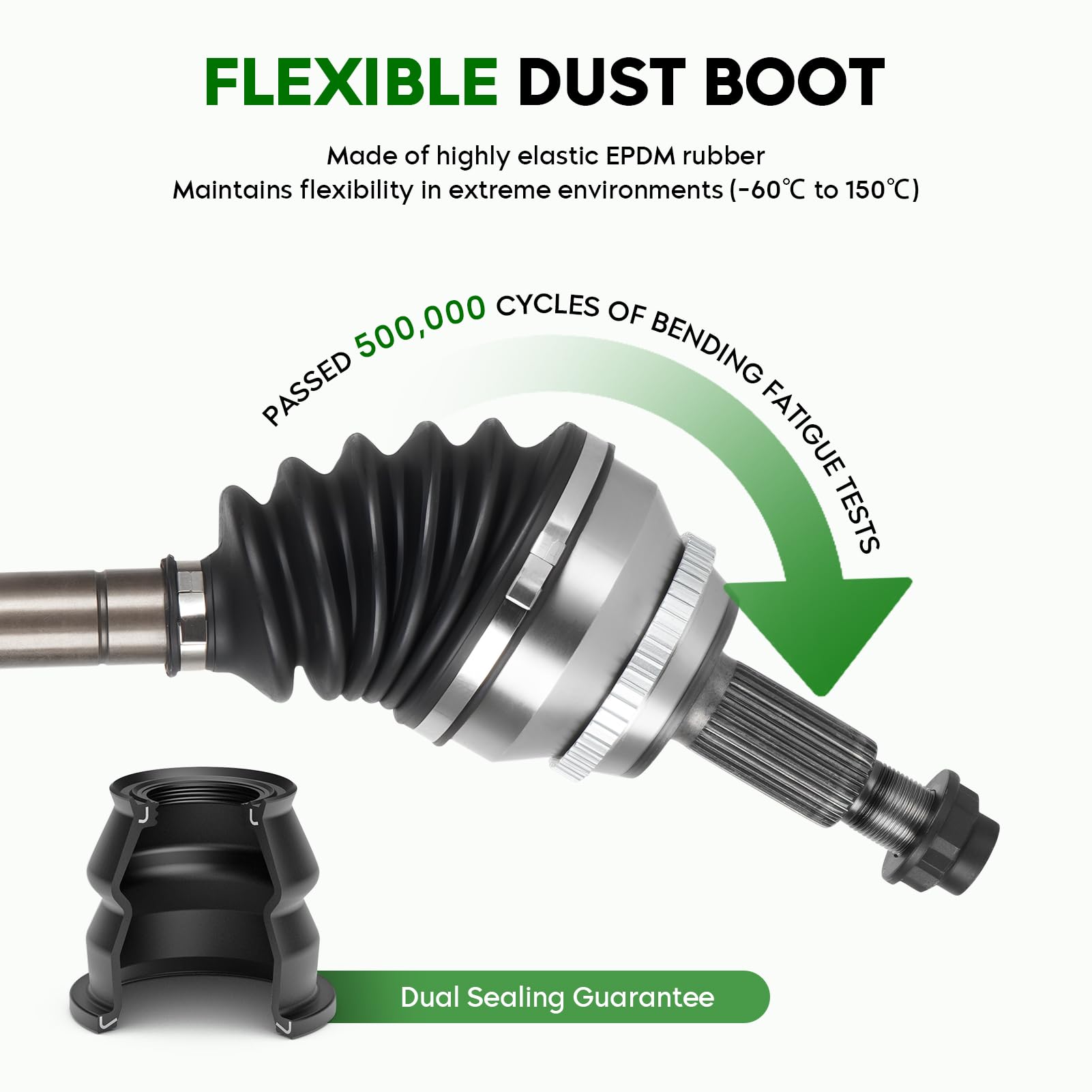 Youxmoto axle beside ruler showing compressed length for precise fitment