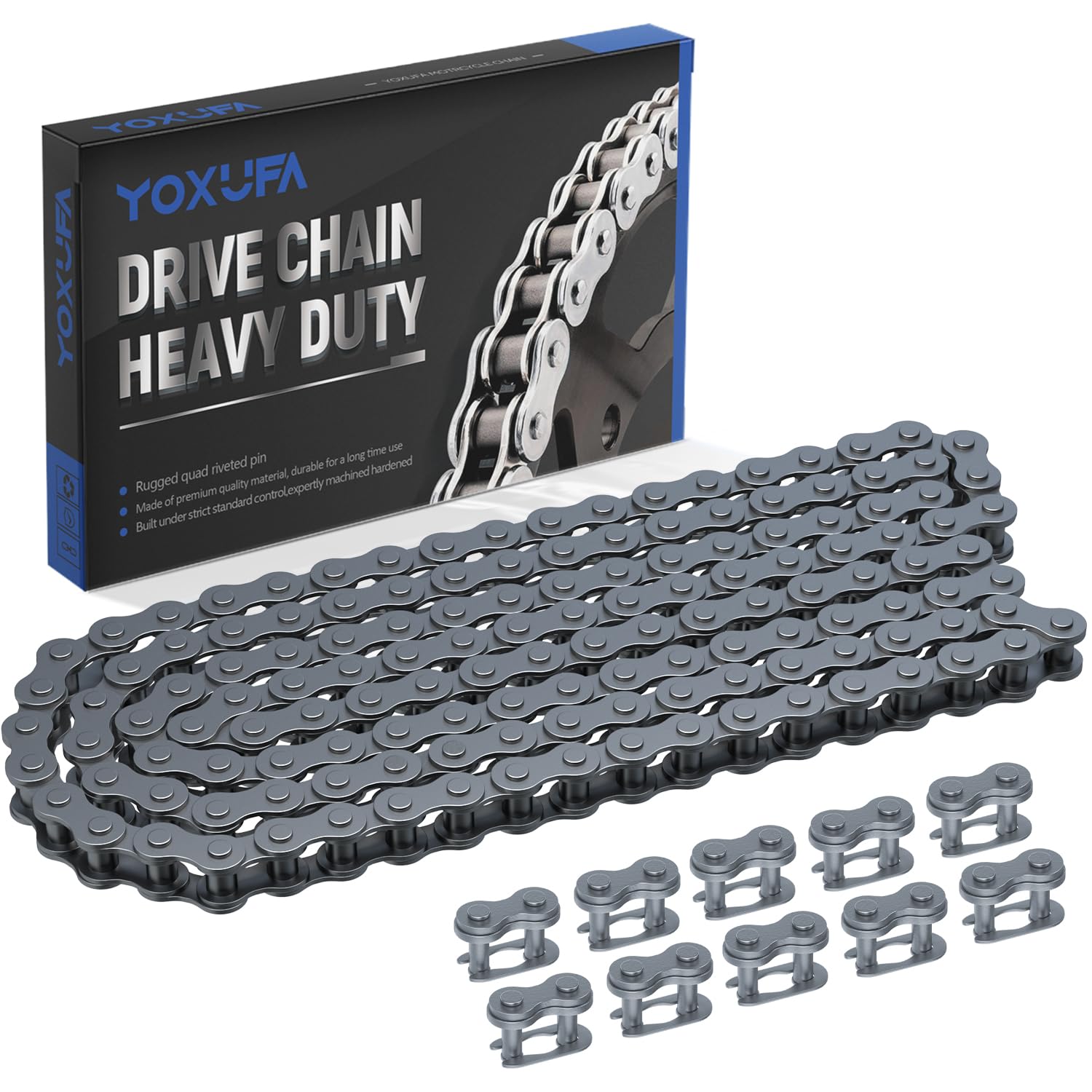 YOXUFA front view of #35 chain with full length and package benefits