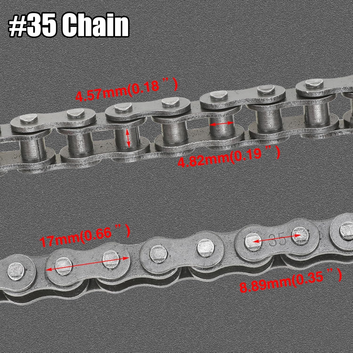 YOXUFA chain installed on a mini bike drive demonstrating fitment