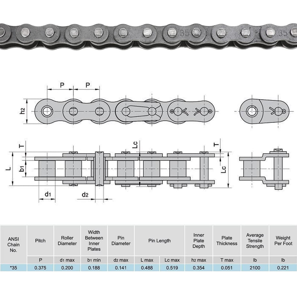 YOXUFA pack of ten 35# master links included for quick reconnection