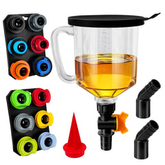 YOZYU funnel kit front view showing funnel and adapters for fast pouring