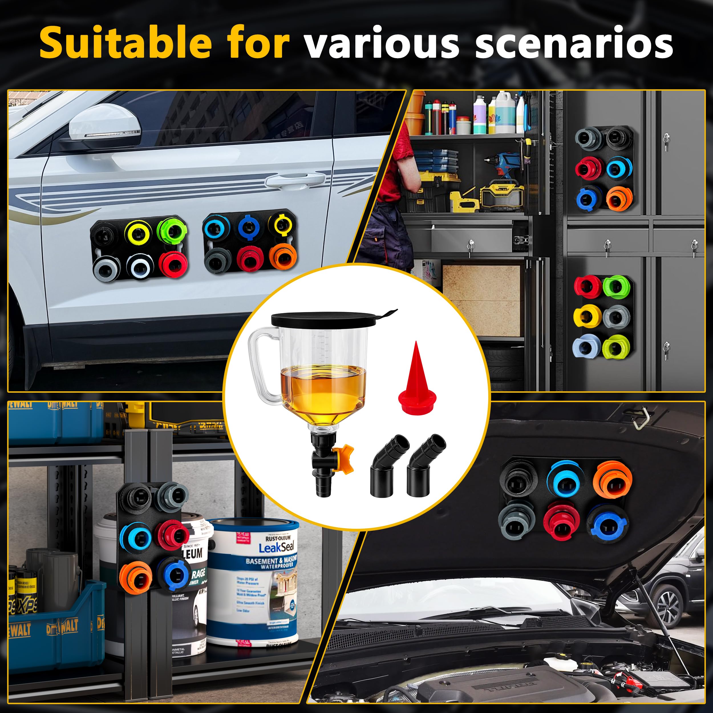 YOZYU garage storage kit on shelf with magnetic boards for neat organization