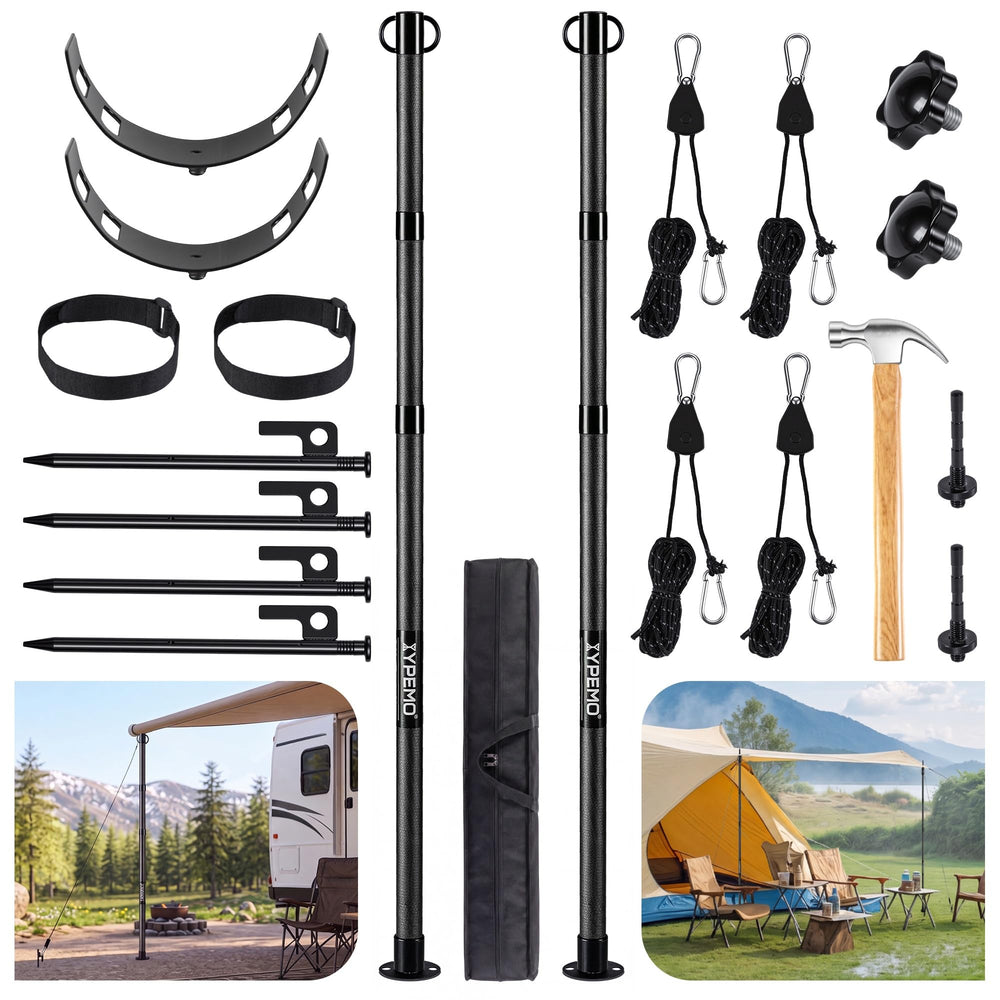 YPEMO front view of two poles showing compact kit benefit