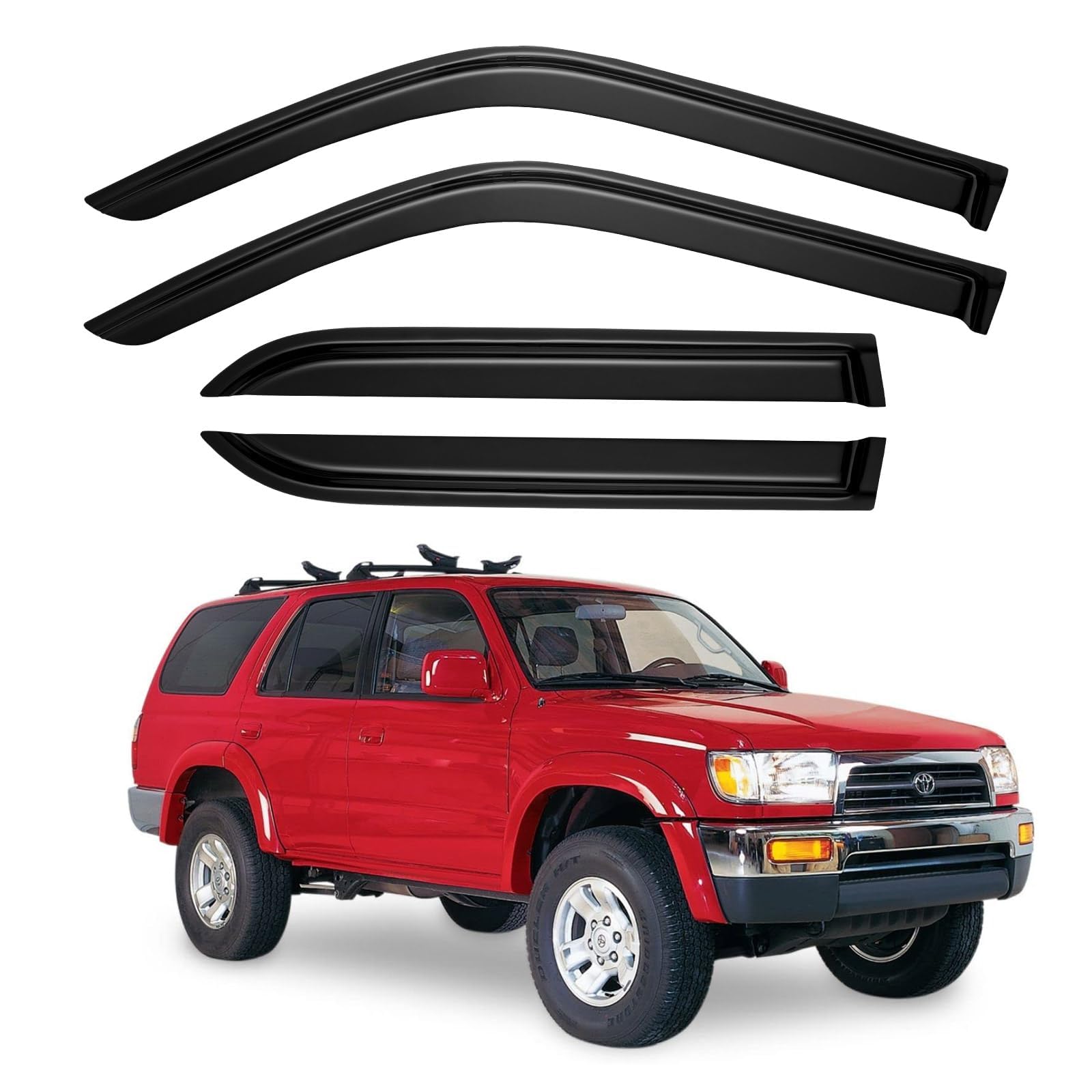 YQAUTEC front passenger window visor showing snug fit and clean look