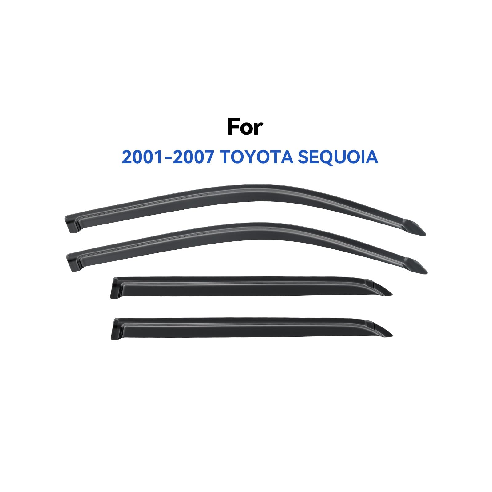 YQAUTEC rear driver-side visor installed on Sequoia demonstrating clean alignment