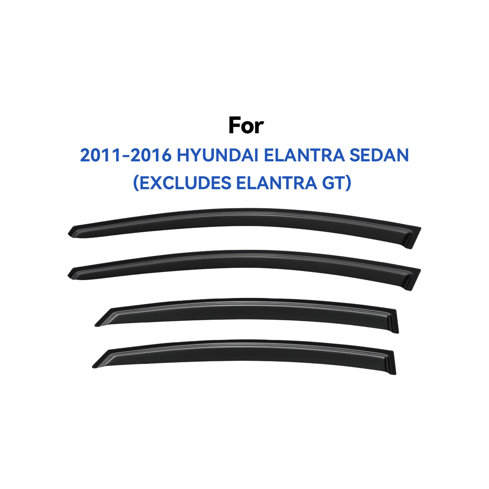 YQAUTEC visor installed on Elantra side profile improves ventilation