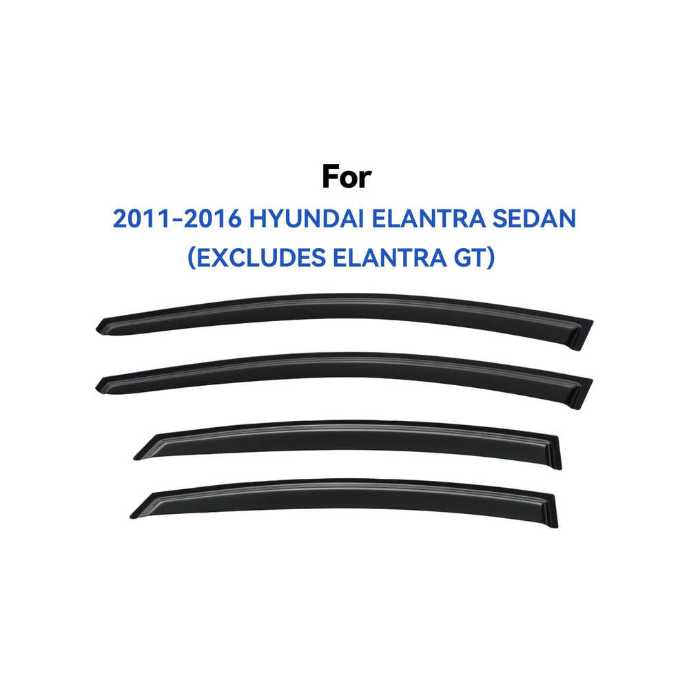YQAUTEC visor installed on Elantra side profile improves ventilation