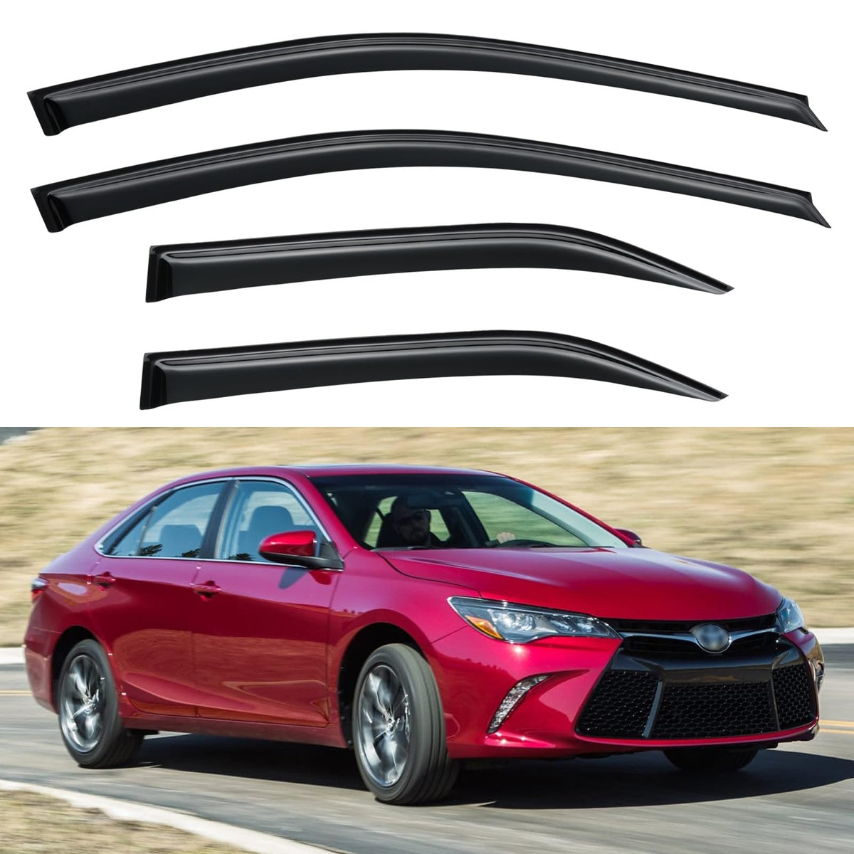 YQAUTEC front packaging showing the full 4-piece visor kit and clear fitment benefit