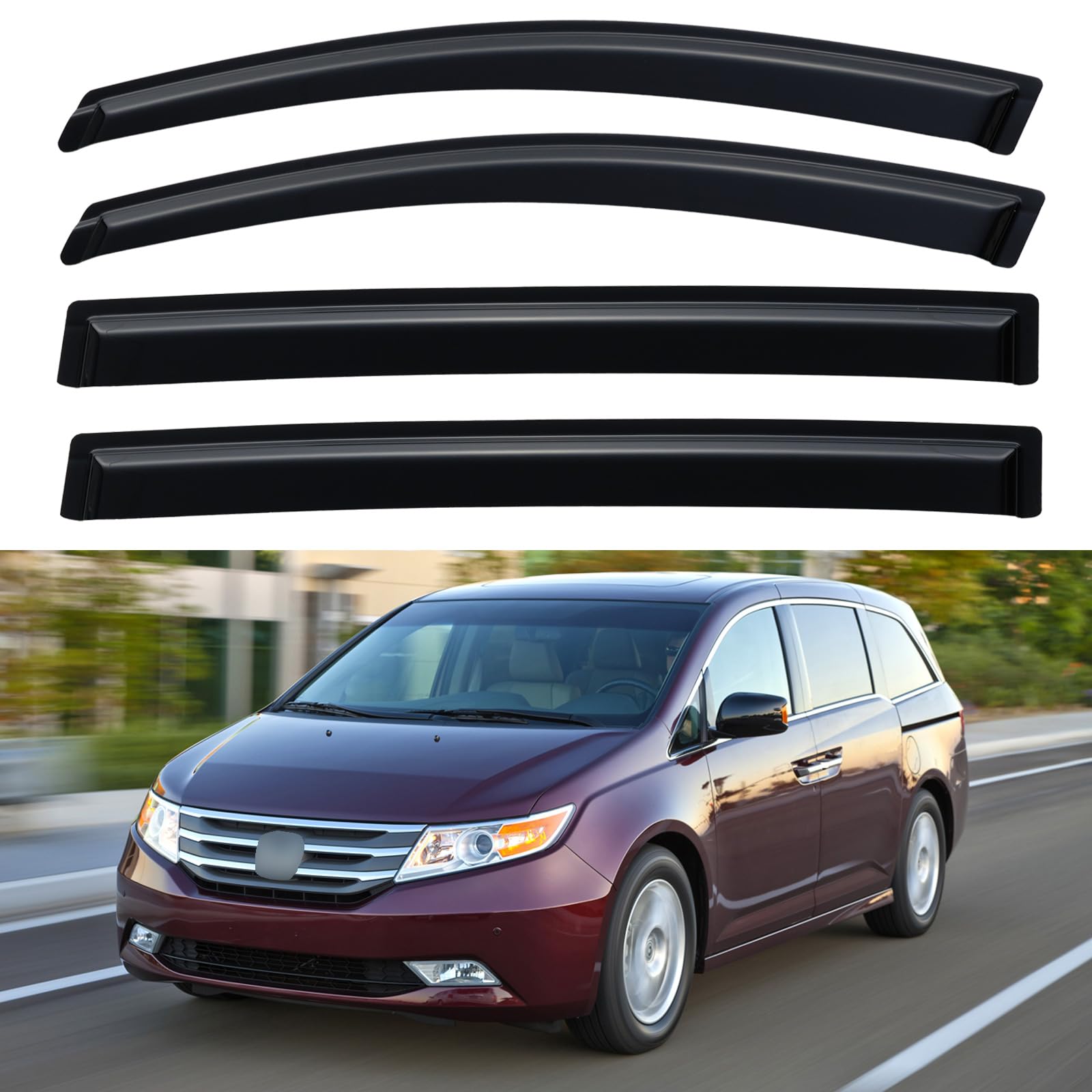 YQAUTEC front passenger side visor showing clean fit and protection