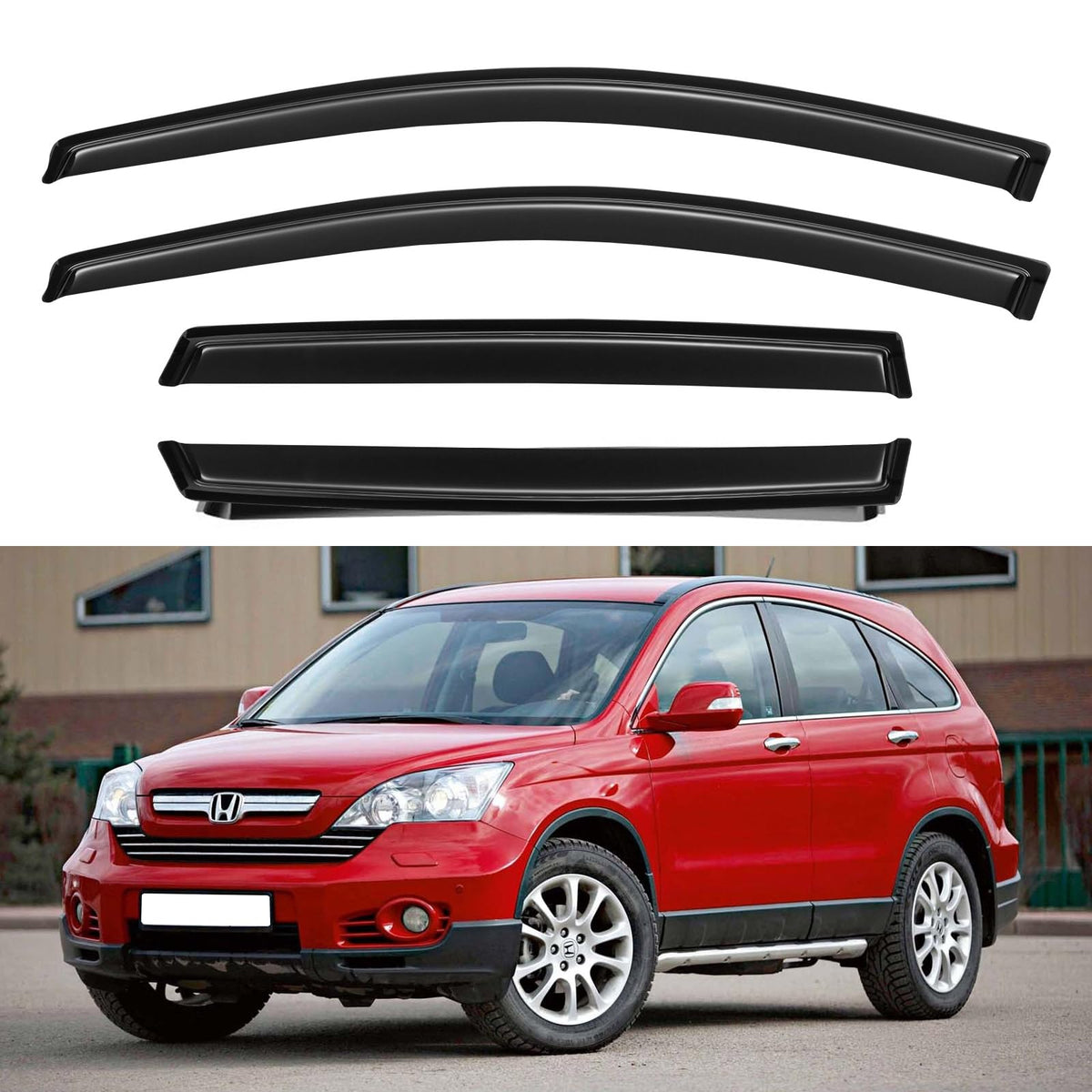 YQAUTEC front view installed on Honda CR‑V, improves airflow and keeps rain out