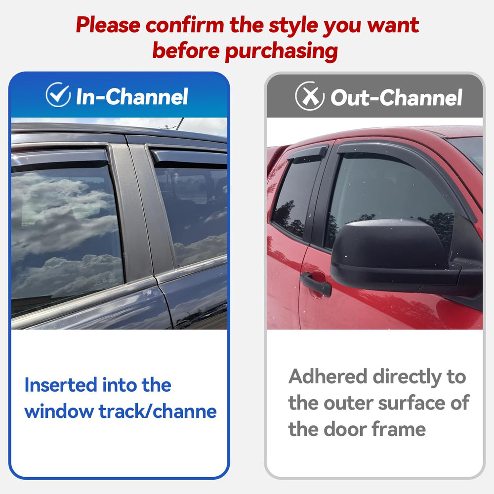 YQAUTEC visor installed on driver front door reducing rain entry while ventilating