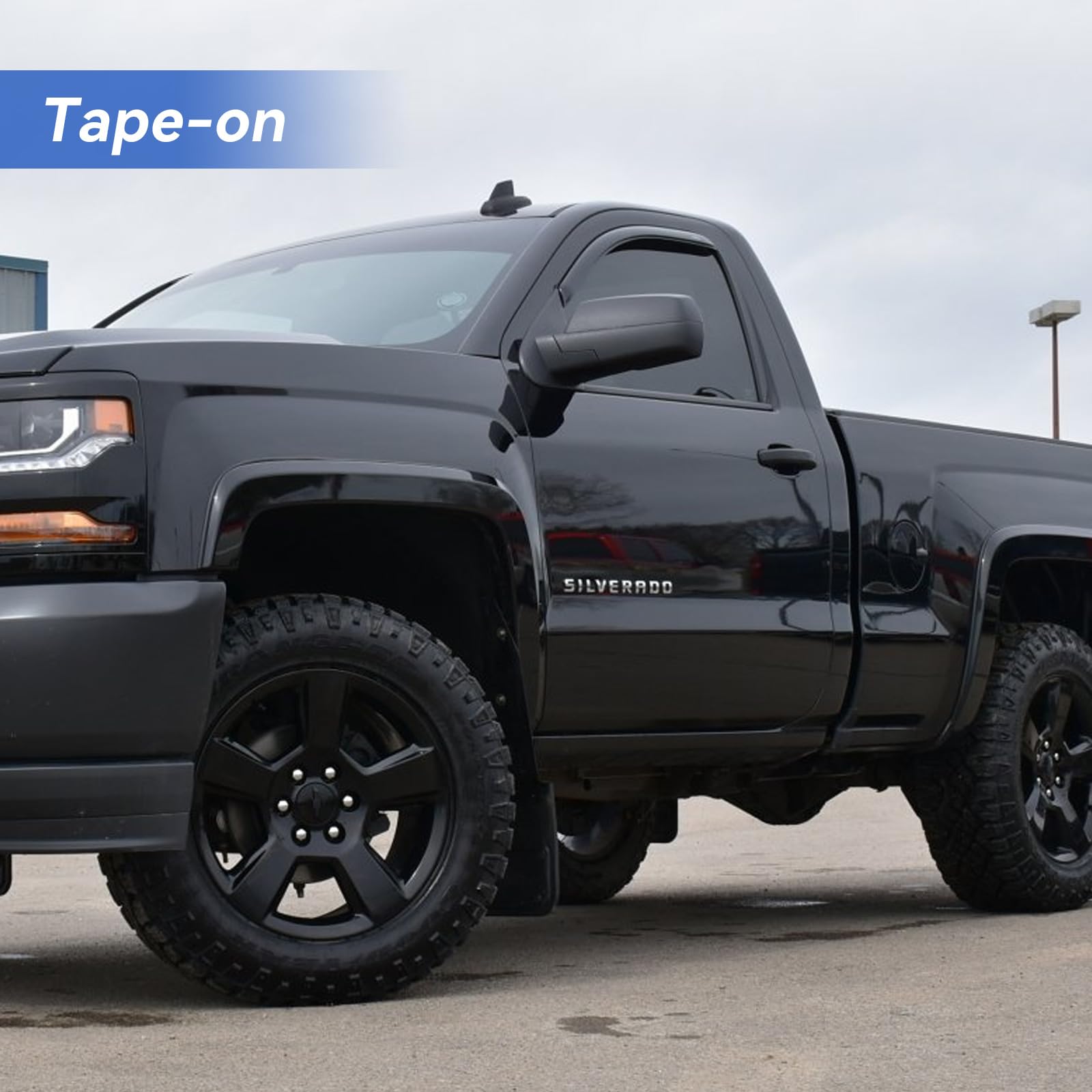 YQAUTEC installed on Silverado side profile adds wind deflection benefit