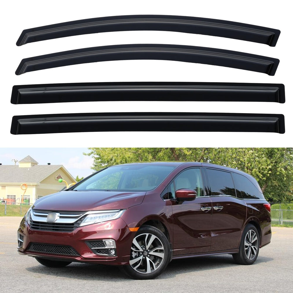 YQAUTEC front passenger window visors installed adding sleek protection