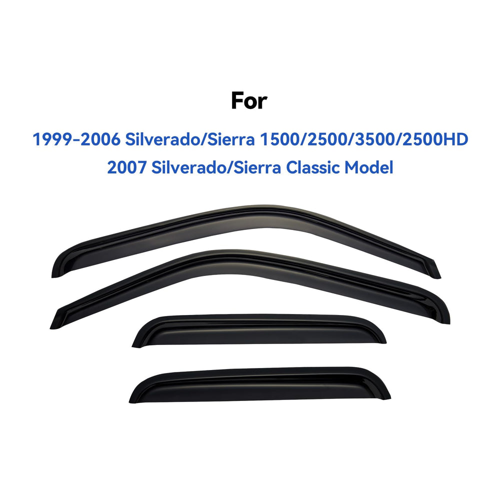 YQAUTEC rear half door visors profile reducing wind and glare