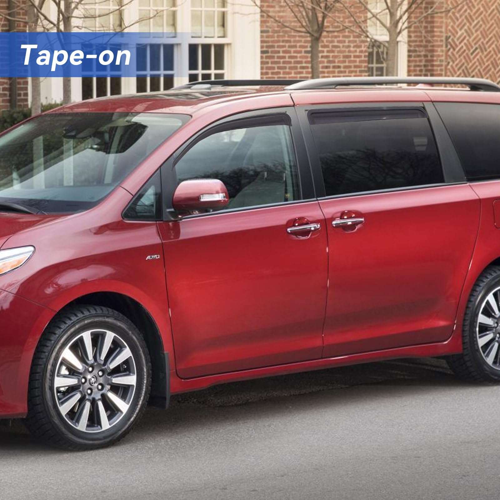 YQAUTEC rear visor installed on Sienna showing ventilation benefit