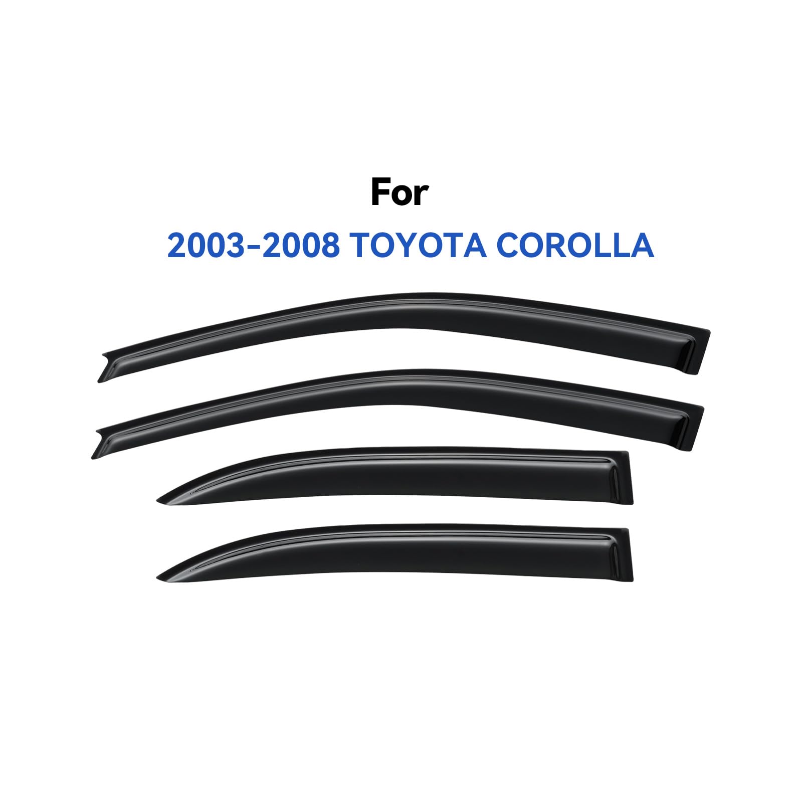 YQAUTEC side profile installed on Corolla door illustrating sleek protection