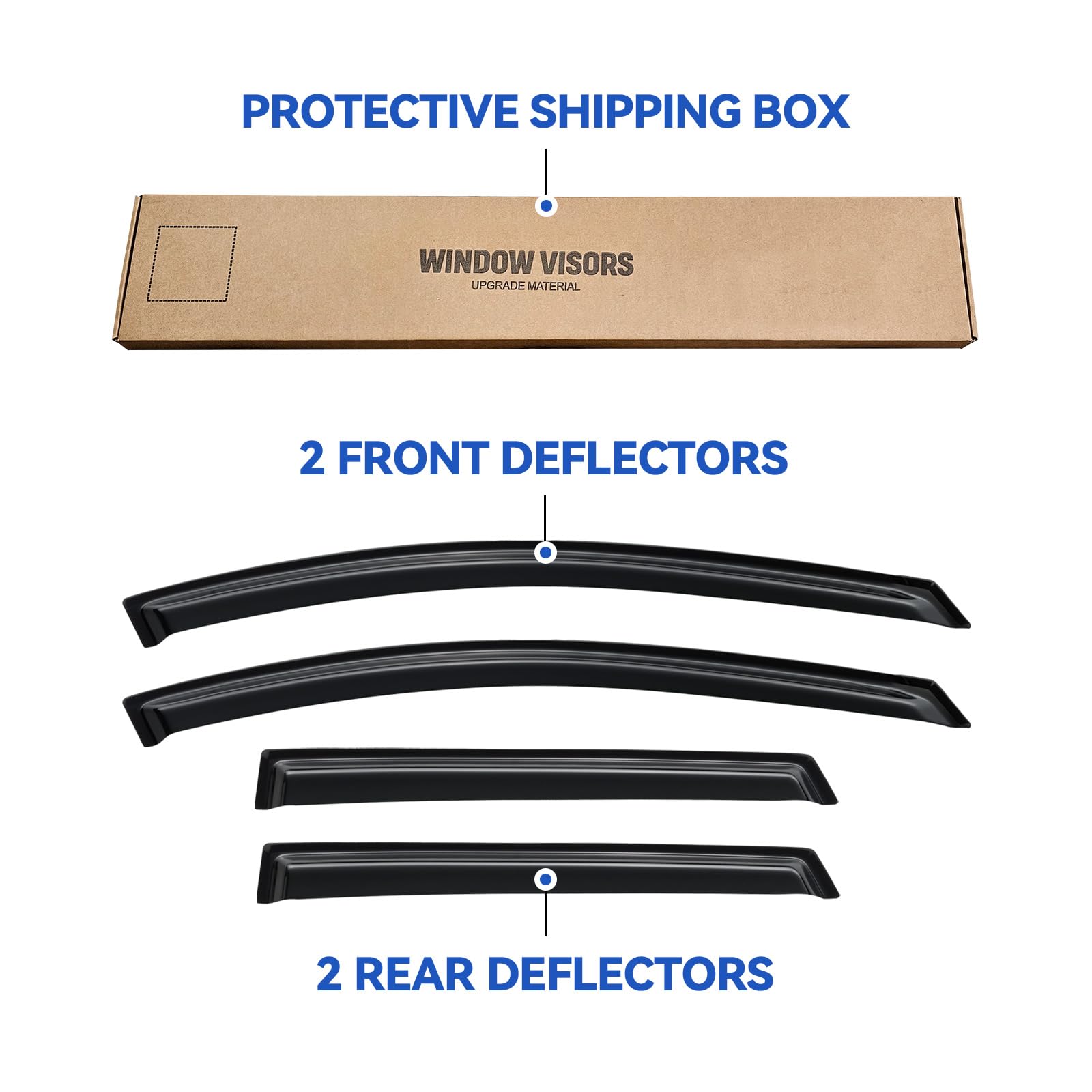 YQAUTEC visor next to ruler showing precise size and vehicle-specific scale for accurate fitment