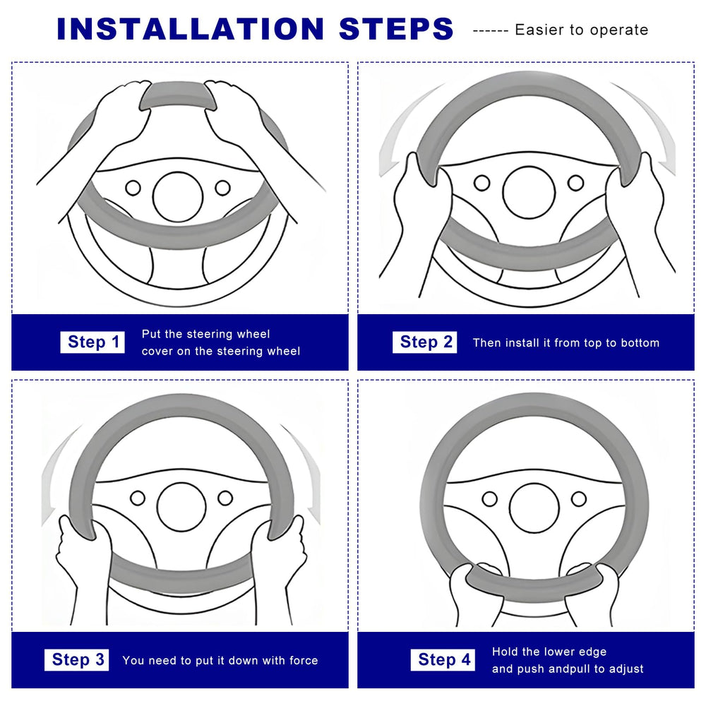 YTFRL installation on steering wheel showing quick stretch-on installation benefit