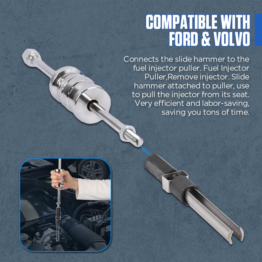 YUANRI tool in use on Ford engine demonstrating safe injector removal