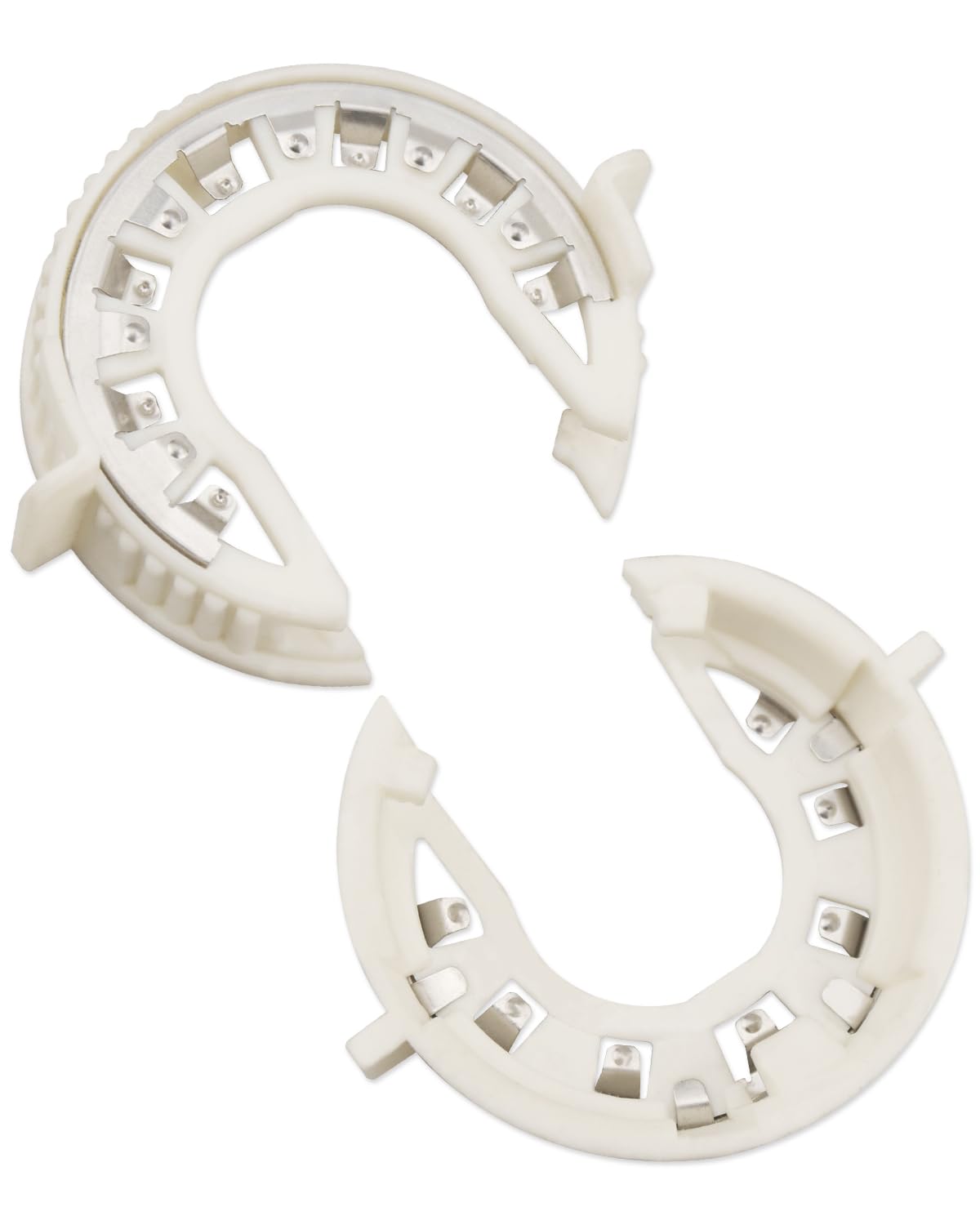YUANTUO front view of two white headlight retainer rings showing fit and finish benefits