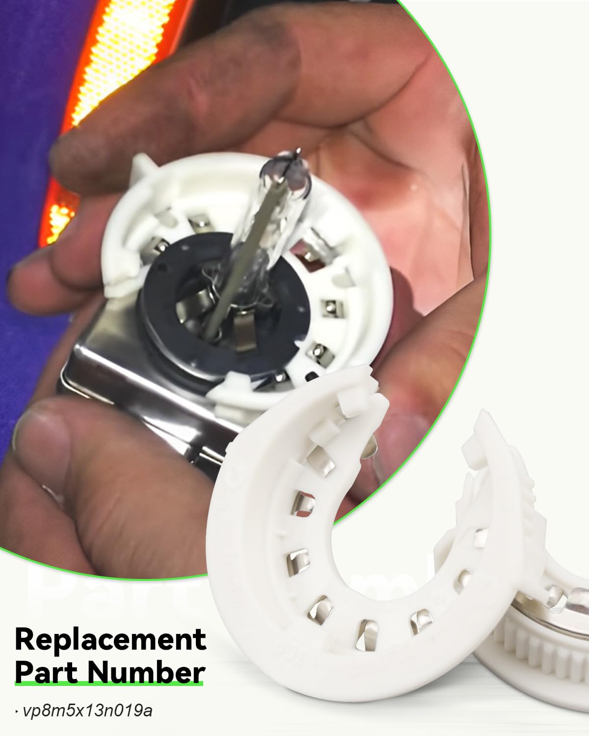 YUANTUO retainer next to a bulb illustrating compact size and easy fit benefit