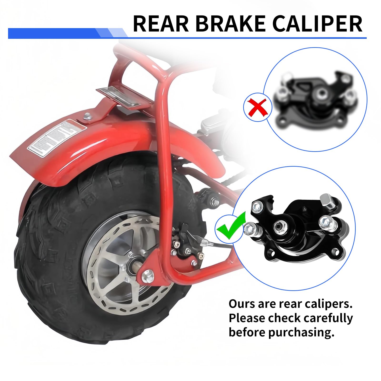 YUEARN brake pads close detail showing replaceable pads and wear surface benefit
