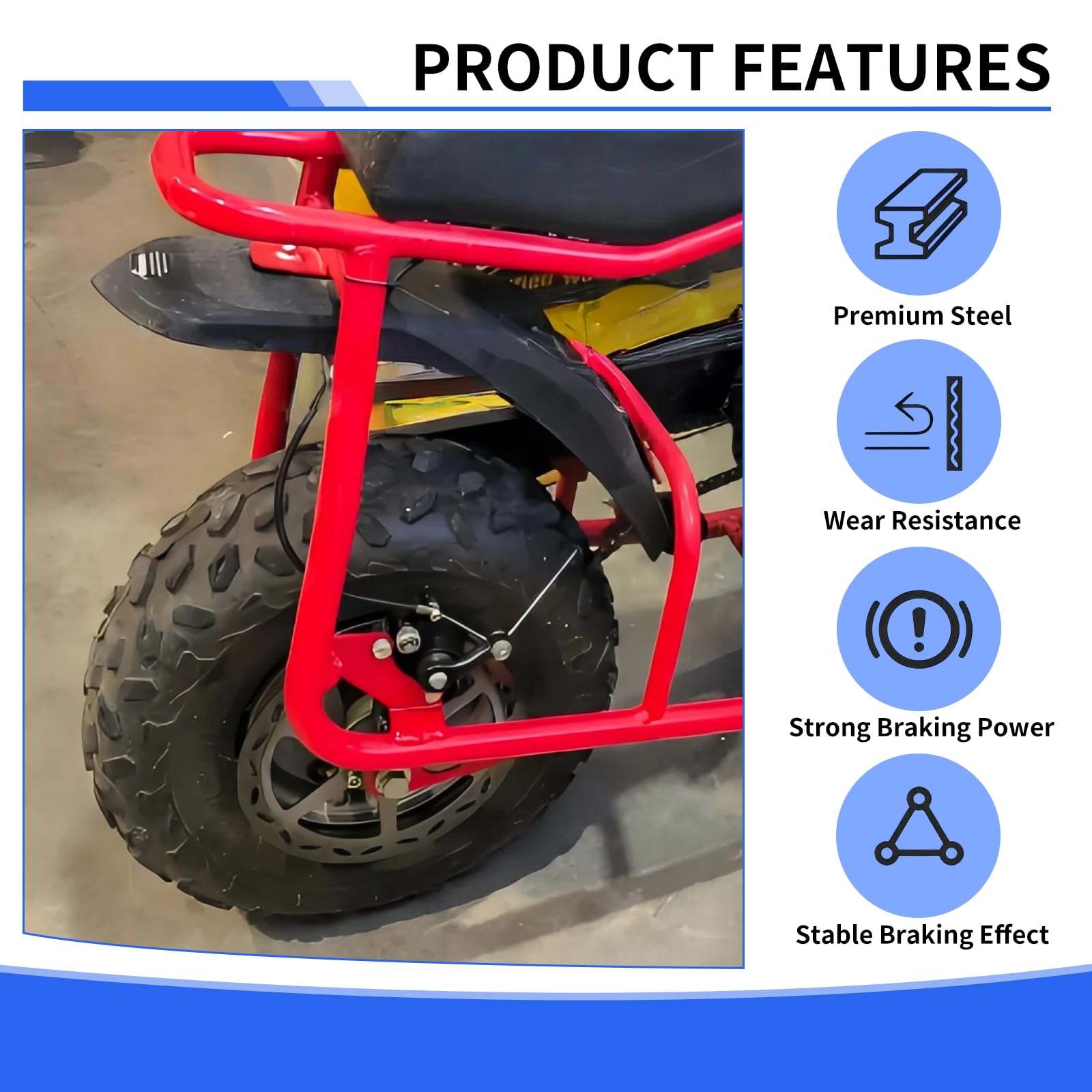 YUEARN mini bike in a pit setting displaying kit installed for real-world readiness