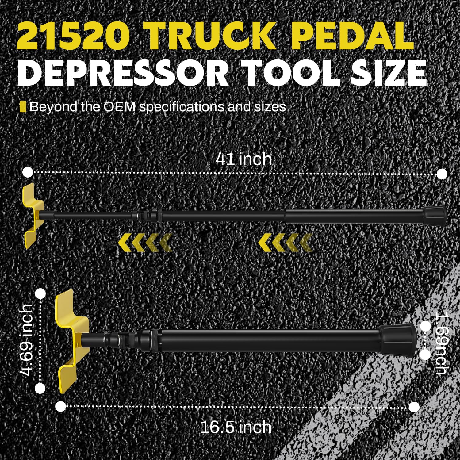 Yueidung collapsed tool beside ruler showing compact size, easy shop storage and transport