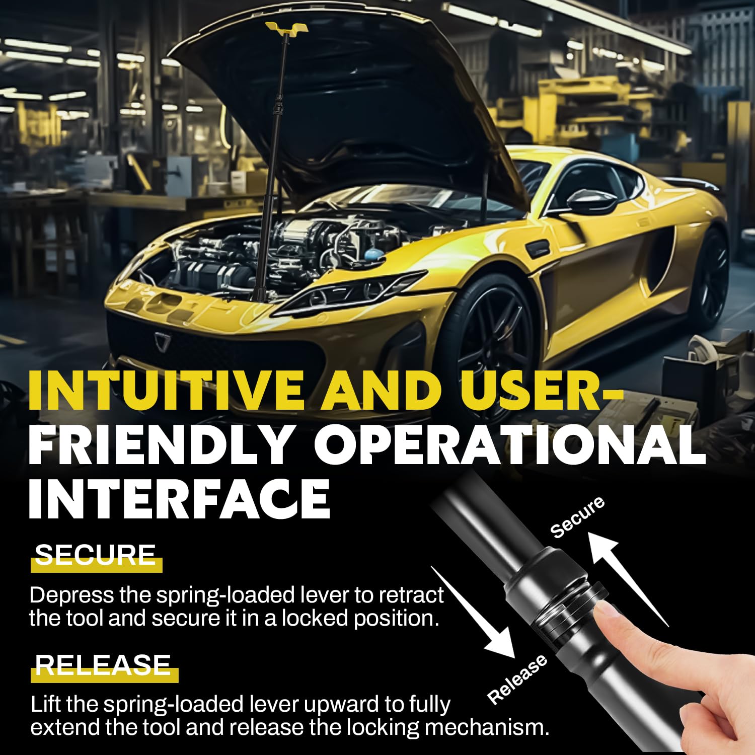 Yueidung tool in use on truck pedal during maintenance, frees hands for bleeding tasks
