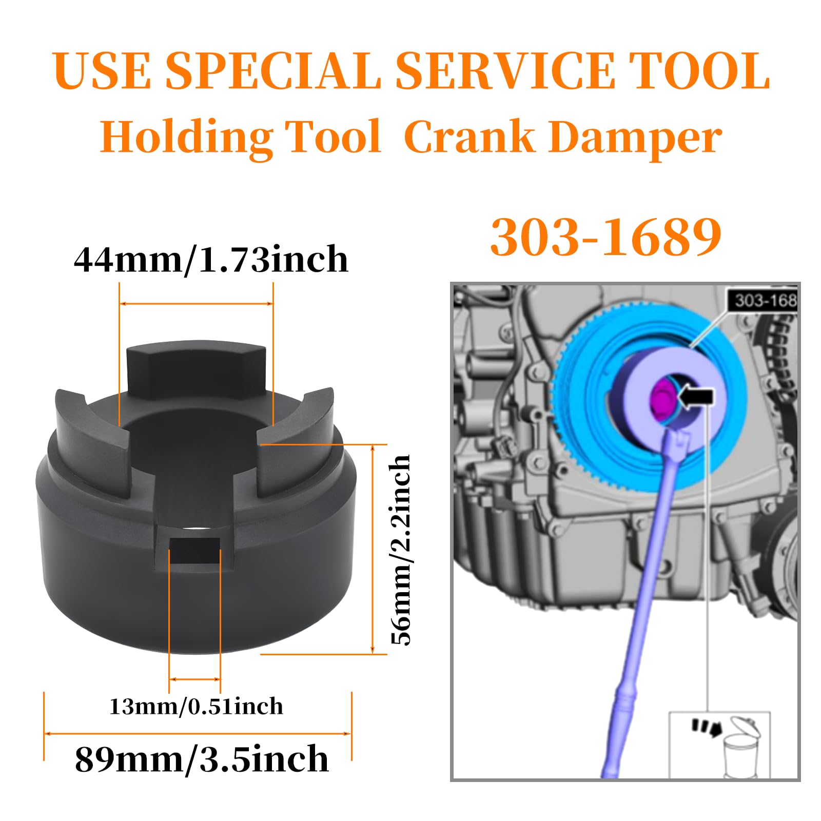 Yuesstloo balance shaft preload adapter beside ruler showing accurate sizing