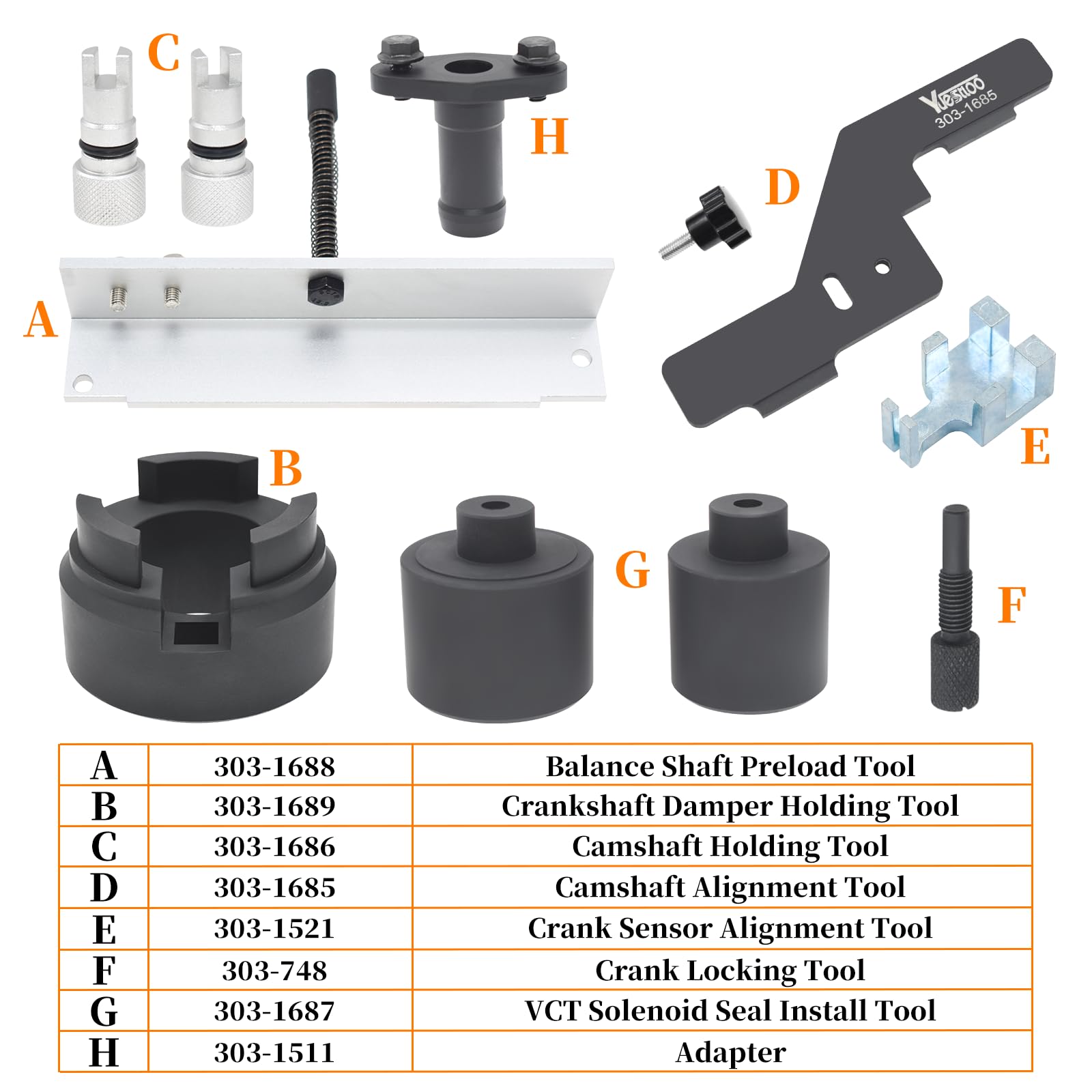 Yuesstloo camshaft alignment tool close-up showing precise fit and durable finish