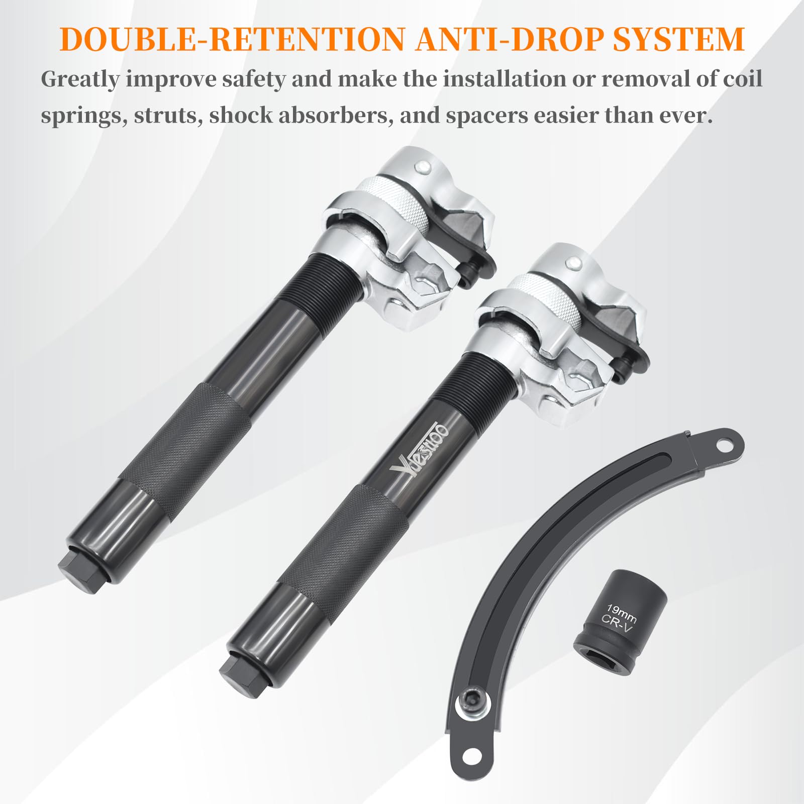 Yuesstloo close-up of dual locking claws demonstrating safer secure grip