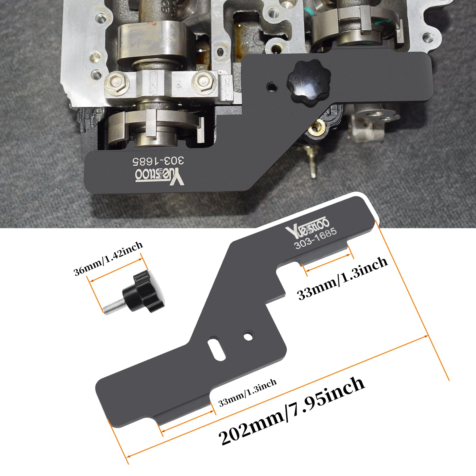 Yuesstloo crankshaft damper holding tool detail demonstrating secure holding benefit