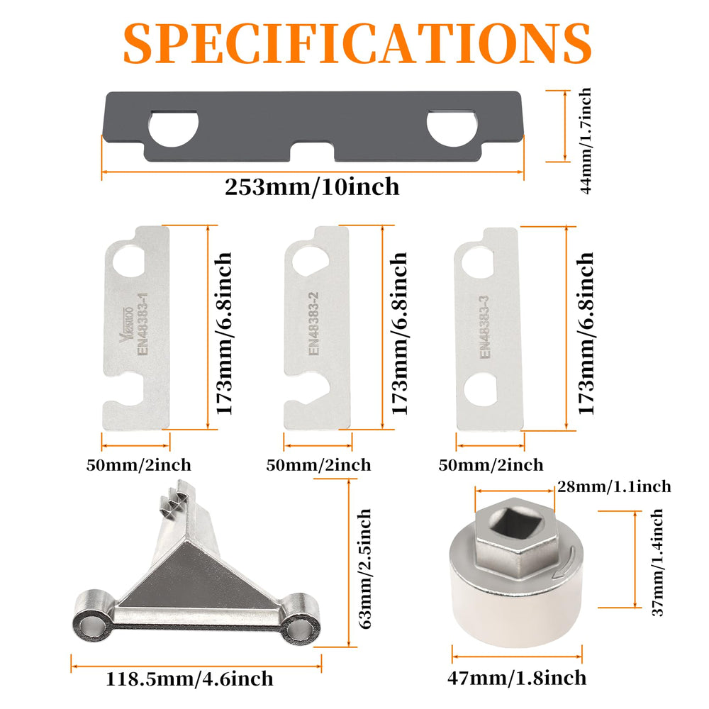 Yuesstloo crankshaft setting tool pictured to stabilize crank for accurate timing