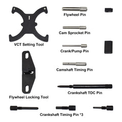 Yuesstloo flywheel locking plate detail to prevent crank rotation while servicing
