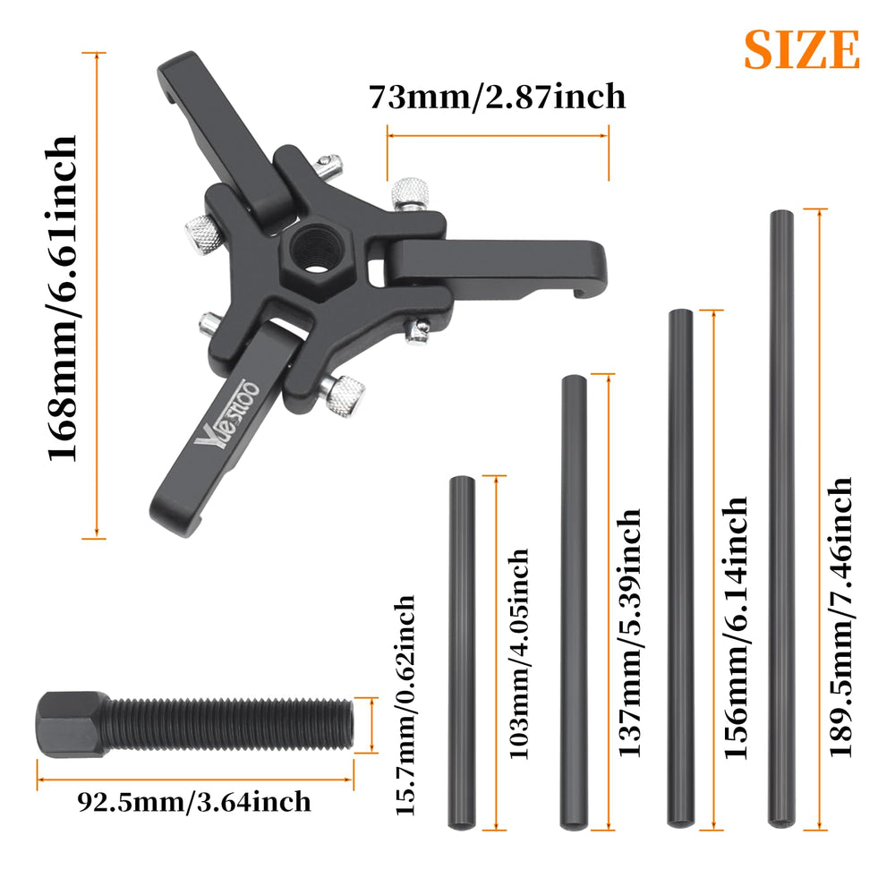 Yuesstloo forcing screw detail showing heat-treated finish for controlled force