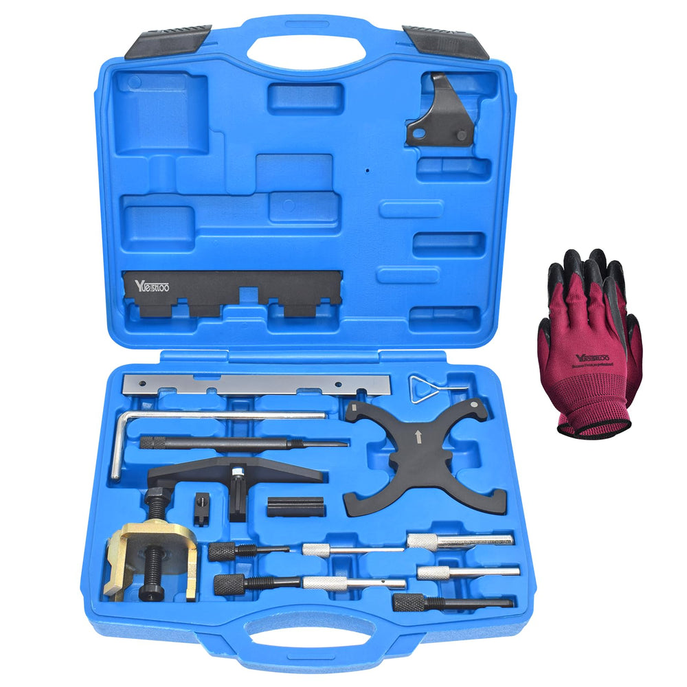 Yuesstloo front packaging showing complete timing tool kit for accurate engine service