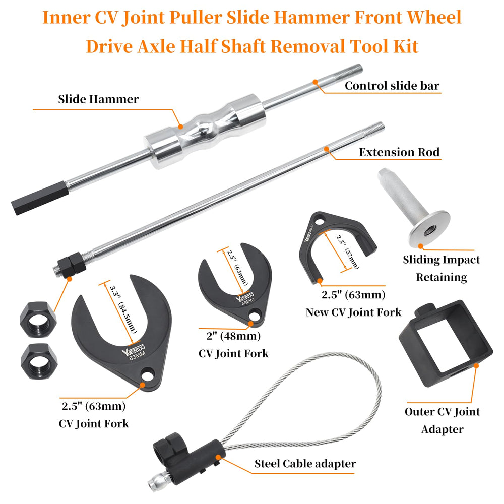 Yuesstloo heavy-duty slide hammer closeup highlighting ergonomic grip and weight