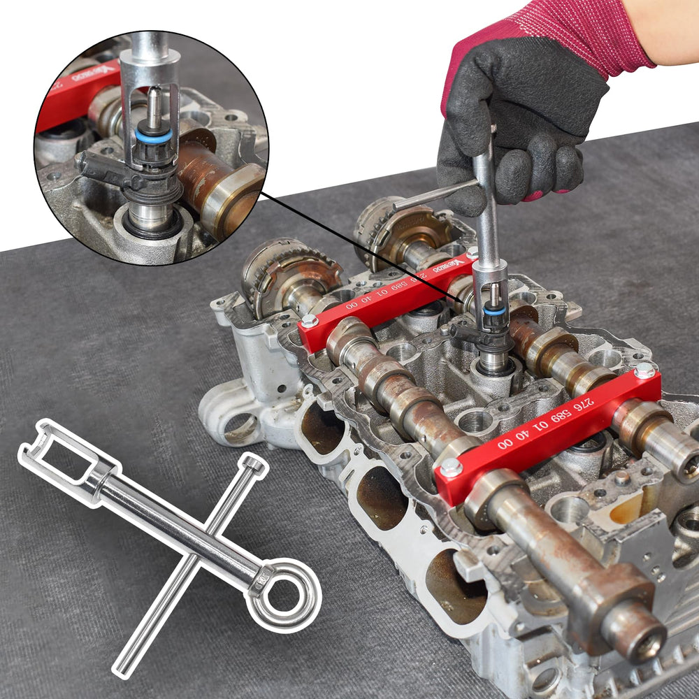 Yuesstloo kit staged in a garage setting for professional timing and injector jobs