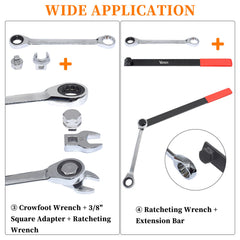 Yuesstloo low-profile sockets layout illustrating fit for tight spaces