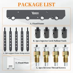 Yuesstloo open case layout with organized slots for each injector tool and protection
