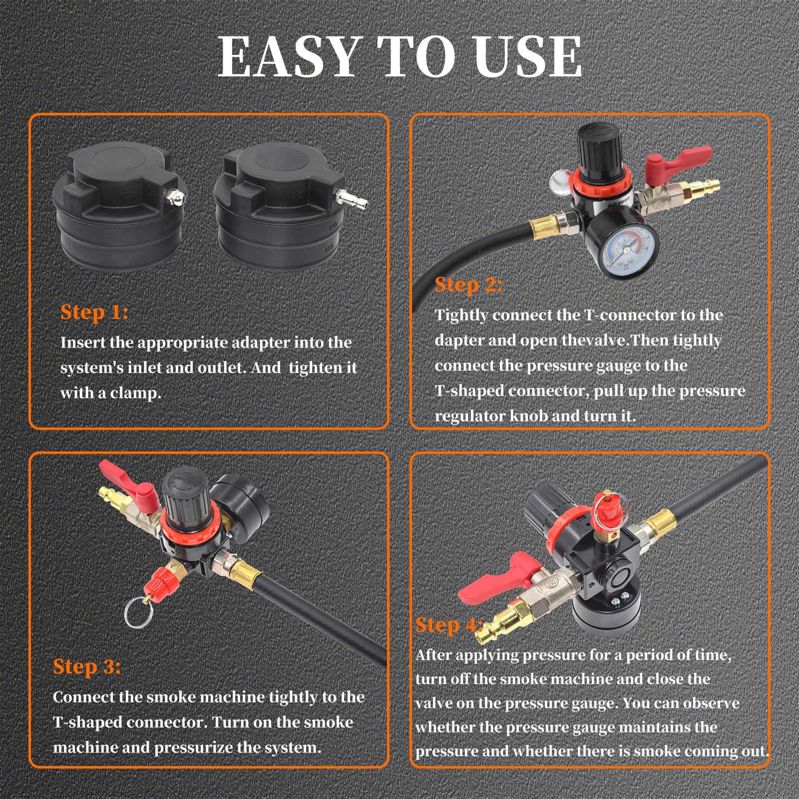 Yuesstloo stoppers and fittings grouped for fast hose sealing and test prep
