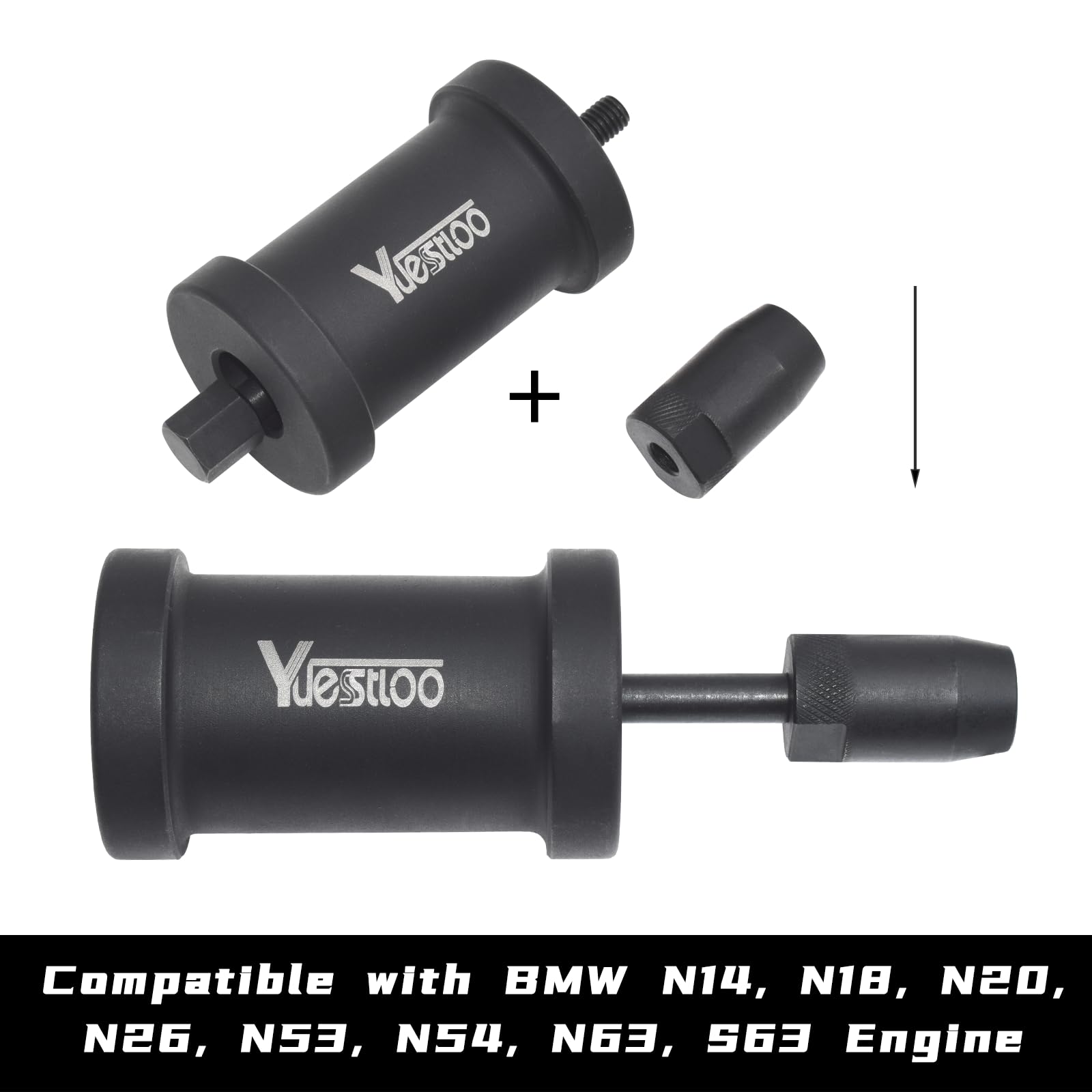 Yuesstloo three pullers arranged illustrating size options for multiple injector diameters