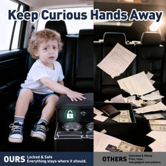 YUKGAMS installed between front seats in SUV maximizing unused cabin space
