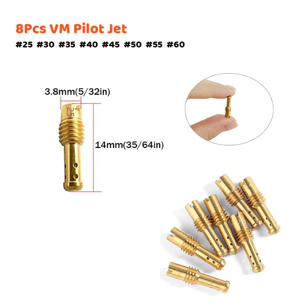 YUKIIATIF pilot and VM pilot jets arranged for clear selection and accurate idle tuning