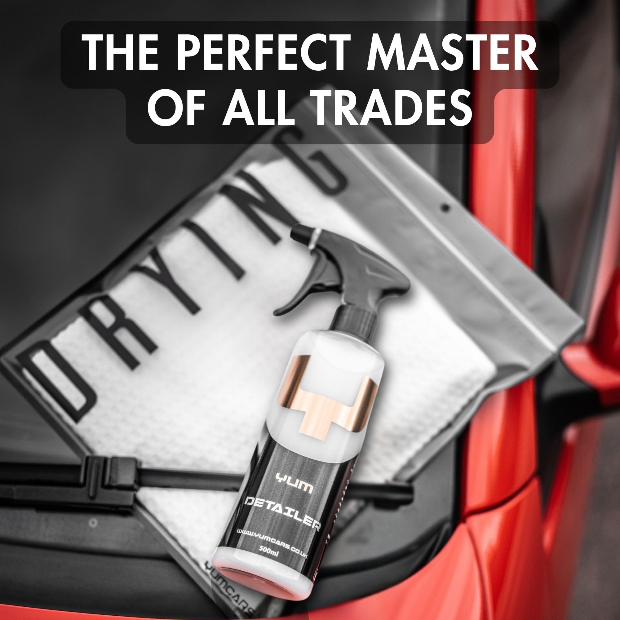 YumCars bottle spraying fine mist for fast cleaning and shine
