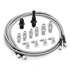 Yunnergo front view of complete transmission cooler lines kit showing included parts and benefits