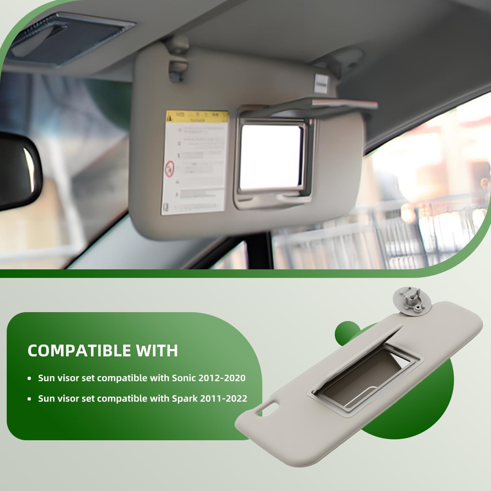 Yunnergo visor label showing compatible part numbers for easy verification